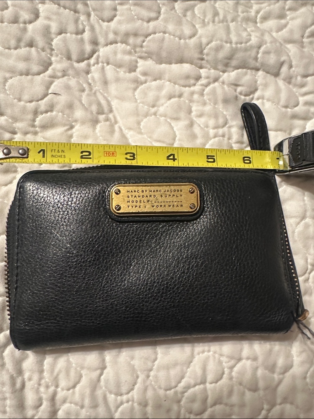 Marc by Marc Jacobs Black Pebbled Leather Zip-Around Wristlet